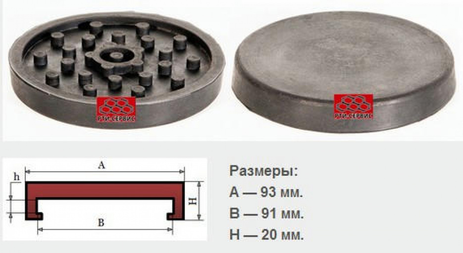 Накладка на домкрат, 93 мм, ("Nordberg") 1004